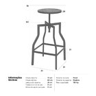 Banqueta Giratória Industrial Turner - Preto