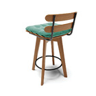 Banqueta Giratória Kit 02 Costela Suede Azul Turquesa Base Ma