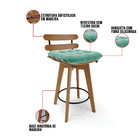 Banqueta Giratória Kit 02 Costela Suede Azul Turquesa Base Ma