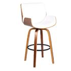 Banqueta Giratória Santos Branco Base Em Madeira - D'rossi