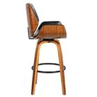 Banqueta Giratória Santos Preto Base De Madeira