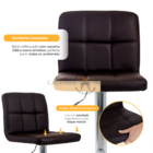 Banqueta Gomos Alta Para Cozinha Bancada Ilha Pub Marrom Café