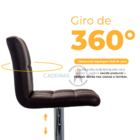 Banqueta Gomos Alta Para Cozinha Bancada Ilha Pub Marrom Café