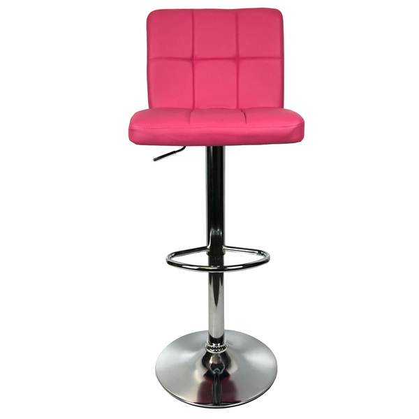 Banqueta Gomos Base Giratoria Cromada Altura Regulavel Rosa R