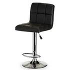 Banqueta Gomos Couro Pu Regulagem De Altura - Preta