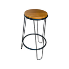 Banqueta Guatemala Industrial Em Ferro E Madeira Maciça