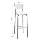 Banqueta Iaundé Branca E Cromada