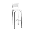 Banqueta Iaundé Branca E Cromada