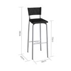 Banqueta Iaundé Preta E Cromada