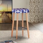 Banqueta Industrial Bari Estampado Triângulo Roxo T196 - D'ro