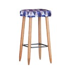 Banqueta Industrial Bari Estampado Triângulo Roxo T196 - D'ro