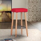 Banqueta Industrial Bari Suede Vermelho B1864 D'rossi