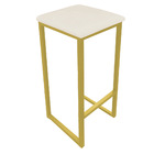 Banqueta Industrial Donna Suede Base Dourado - D'rossi - Bege