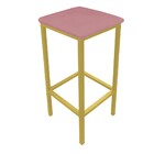 Banqueta Industrial Donna Suede Base Dourado D'rossi - Rose