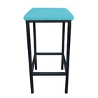 Banqueta Industrial Donna Suede Base Preto - D'rossi - Azul T