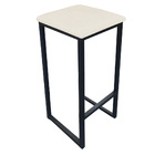 Banqueta Industrial Donna Suede Base Preto - D'rossi - Bege