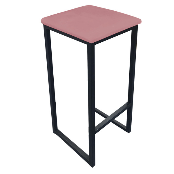 Banqueta Industrial Donna Suede Base Preto - D'rossi - Rose