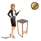 Banqueta Industrial Donna Suede Grafite Base Cobre - D'rossi