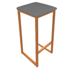 Banqueta Industrial Donna Suede Grafite Base Cobre - D'rossi