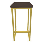 Banqueta Industrial Donna Suede Marrom Base Dourado D'rossi