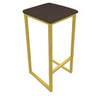 Banqueta Industrial Donna Suede Marrom Base Dourado D'rossi