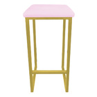 Banqueta Industrial Donna Suede Rosa Bebê Base Dourado - D'ro