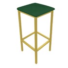 Banqueta Industrial Donna Suede Verde Base Dourado D'rossi