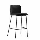 Banqueta Industrial Em Aço Carbono Encosto E Assento Estofado