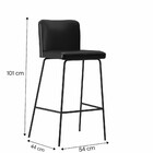 Banqueta Industrial Em Aço Carbono Encosto E Assento Estofado