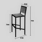 Banqueta Industrial Em Aço E Mdf Yescasa Grafite/mocaccino