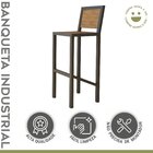 Banqueta Industrial Em Aço E Mdf Yescasa Grafite/siena