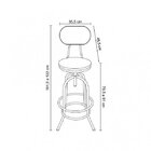 Banqueta Industrial Giratória Com Encosto E Altura Regulável