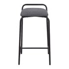 Banqueta Industrial Linx Média Com Assento Estofado Preto/gra