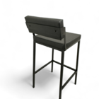 Banqueta Industrial Prisma Com Encosto Estofado - Preto - 65c