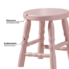 Banqueta Infantil Dallas - Rosa Bebê