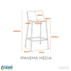 Banqueta Ipanema Alta - Preta