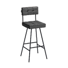 Banqueta Íris Courino Preto - Sallar Home