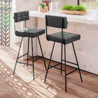 Banqueta Íris Courino Preto - Sallar Home