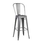 Banqueta Iron Com Encosto Cinza