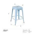 Banqueta Iron Tolix - 61 Cm - Industrial - Aço - Vintage - Az