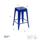 Banqueta Iron Tolix - 61 Cm - Industrial - Aço - Vintage - Az