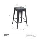 Banqueta Iron Tolix - 61 Cm - Industrial - Aço - Vintage - Ci