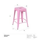 Banqueta Iron Tolix - 61 Cm - Industrial - Aço - Vintage - Ro