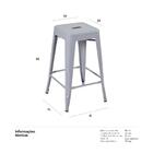 Banqueta Iron Tolix - 66 Cm - Industrial - Aço - Vintage - Ci