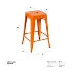 Banqueta Iron Tolix - 66 Cm - Industrial - Aço - Vintage - La