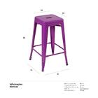 Banqueta Iron Tolix - 66 Cm - Industrial - Aço - Vintage - Ro