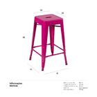 Banqueta Iron Tolix - 66 Cm - Industrial - Aço - Vintage - Ro