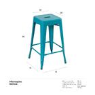 Banqueta Iron Tolix - 66 Cm - Industrial - Aço - Vintage - Tu