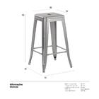 Banqueta Iron Tolix - 66 Cm - Industrial - Prata - Alumínio