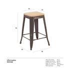 Banqueta Iron Tolix Com Assento De Madeira Clara - 61 Cm - Ci